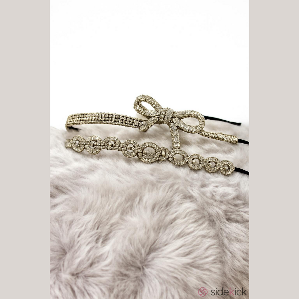 Vintage Rhinestone Pearl Beaded Headbands Set of 3